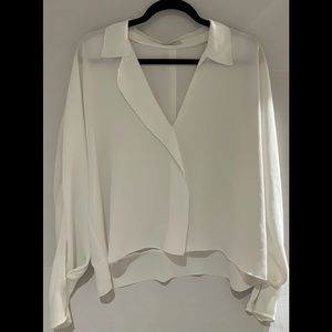 Babaton cropped white shirt size L